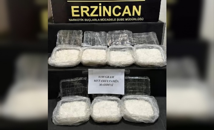 Erzincan’da 8100 gram metamfetamin maddesi ele geçirildi