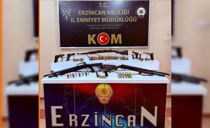 Erzincan’da çok sayıda silah yakalandı